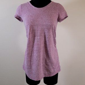 🤑 Liz Lange Maternity T-Shirt Short Sleeve Crew Neck Heather Purple Women's XS